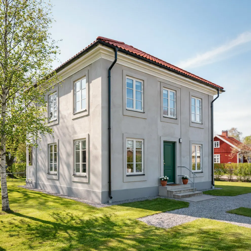 maleri fasad fastighet enskede alvsjo hagersten